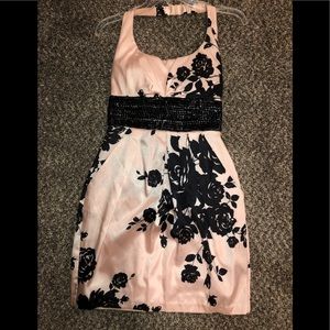 BLUSH/BLACK ROSES Homecoming/prom dress